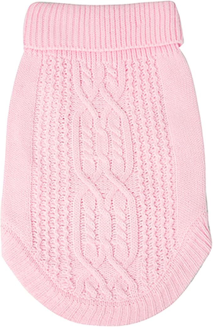 Cat Sweater, Acrylic Turtleneck Sleeveless, Light Pink, Small (Winter, Warm, Comfortable, Unisex, 14 Colors, 4 Sizes, Hand Wash)