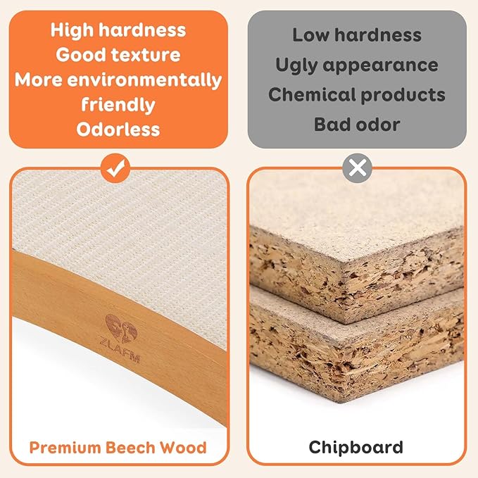 Extra-Larger Sisal Cat Scratcher Bed, Durable Cat Scratching Post with Hammock for Indoor Cats Lounger & Sleep & Scratch, Natural Sisal Cat Scratch Pad, Sturdy Solid Wood Frame (Upgraded Extra-Larger)