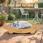 Cooling Cat Bed Hammock,Cats Cooling Mat, Comfort Gel Pet Pad, Indoor Elevated Cat Beds Chair, Curved Design, Pet Mat, Pet Furniture Couch, Wear-Resistant PVC Waterproof Fabric（Grey）