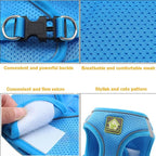 FEimaX Dog & Cat Harness Set, No Pull Soft Mesh Reflective Adjustable Pet Harness for Small to Large Dogs & Cats - Easy Control for Walking