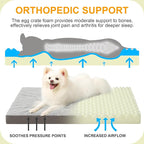 KSIIA Orthopedic Dog Bed - Waterproof Crate Bed for Small Dogs, Deluxe Plush Washable with Egg Crate Foam & Removable Cover, 23 x 17 Inch, Gray