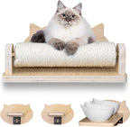 Big Cat Wall Shelves with 3 Steps, Wall Furniture for Large Cats, Feeding Shelf, Mounted Cat Bed, Easy Installation Modern and Durable Shelves for Cats.