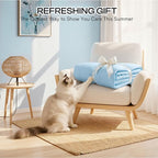 Luciphia Premium Cooling Dog Blanket Washable Q-MAX>0.5 Small Medium Large Pet Mat Puppy Cat Self-Cooling Soft Breathable Calming Throw for Sofa Crate Bed (Light Blue,40x60 inches)