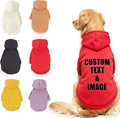 Custom Dog Hoodie, Personalized Sweatshirt with Photo Text Name Logo, Customized Hooded Sweater for Small Medium Large Dogs & Cats (Red, XXX-Large)