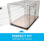 Paw Inspired Washable Padded Crate Mats for Dogs | 47” x 29” Pad, Fits 48-inch Kennels | Leakproof, Waterproof Bottom, Plush Pet Beds (Tan)