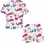 D-Story Custom Short Pajama Set with Pet Face Personalized Photo Sleepwear 2 Pieces Pjs Nightwear Xmas Gift for Women