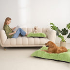 EHEYCIGA Fluffy Dog Crate Bed for Extra Large Dogs, Plush Faux Fur Crate Pad, Calming Anti Anxiety XL Dog Bed, Washable Soft Warm Mat with Non-Slip Bottom, Green