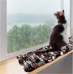 Cat Window Sill Pet Pad Perch, Knitted Window Perch Pet Mat Pillow Seat Bed, Cat Cushion for WindowSill, Double Sided Window Perch (Beige, 8"x24")