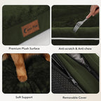 Orthopedic Dog Beds for Extra Large Dogs, Waterproof Egg Crate Foam XL Dog Bed with Sides 48x30Inch, Big Dogs Couch Beds with Removable Washable Cover and Nonskid Bottom, Olive Green