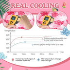Pet Cooling Mat for Cats and Small Dogs, 20.1'' x 20.1'' Thickened Round Pink Pad Anti-Grab Internal Gel Without Water Filling, Lightweight, Washable, Playmat for Indoor/Outdoor