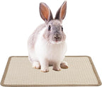 Large Rabbit Scratching Pad,23.6 x15.7 Inch Natural Sisal Scratch Mat for Bunny Biting Sleeping Nesting Pad Indoor Small Animal Claws and Teeth Care Bedding Accessories