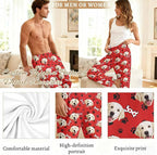 Custom Couple Pajama Pants Sock with Funny Face, Personalized PJ Anniversary Birthday Women Men Pants