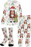 Artsadd Personalized Pajamas with Faces for Women Men Custom Christmas Pajamas Gifts for Family Couple, Funny Photo Pjs
