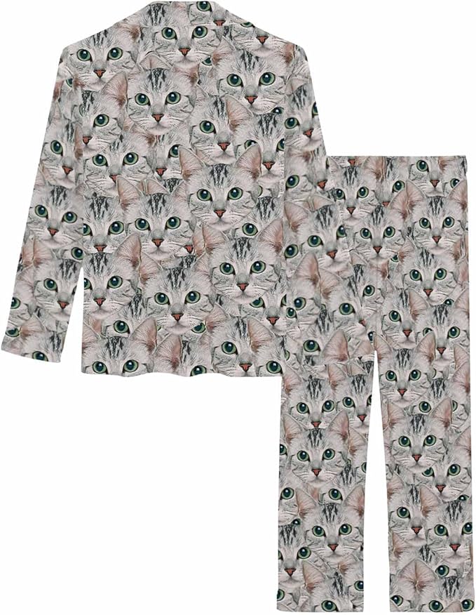 MyPupSocks Custom Face Pajamas for Women Set, Personalized Photo Long Sleepwear XS-XXL