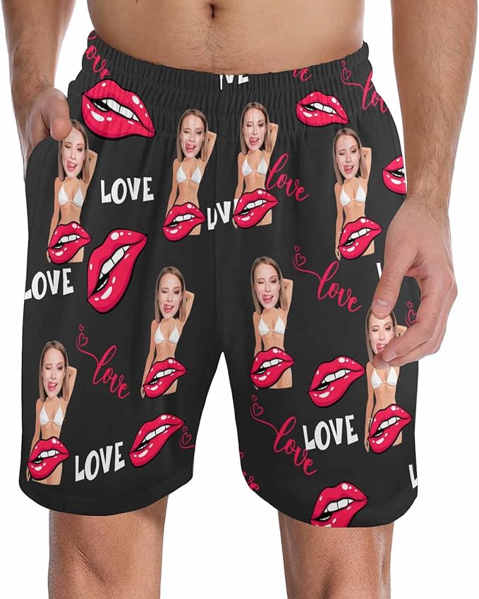 Custom Pajama Pants for Men, Personalized PJ Pants with Photos, Custom Mens Pajama Shorts, Gifts for Dad Husband