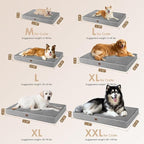 EHEYCIGA Waterproof Dog Bed Orthopedic 47"x29", Memory Foam Pet Bed for XXLarge Dog Bed, Washable Pet Mat with Removable Cover, Grey