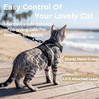 Cat Harness and Leash Set Escape Proof Tactical Large Kitten Harness Emotional Support Cat Vest, Black, L