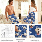 Custom Couple Pajama Pants Sock with Funny Face, Personalized PJ Anniversary Birthday Women Men Pants