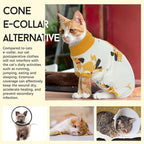 DENTRUN Cat Surgery Recovery Suit Female Male Soft Onesie, Kitten Surgical Collar Cone Alternative Shirt, Abdominal Wounds Anti-Licking Pajama for Small Pets Spay, Cat Body Suit Post Surgery