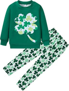 Little Girls Unicorn Outfits 2 Piece Kids Ruffle Sleeve Sweatshirt + Leggings Fall Leopard Clothing Sets 2-10 Years Old