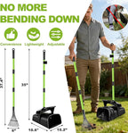 Pooper Scooper Swivel Bin & Rake with 50 Waste Bags, 38" Long Adjustable Handle Dog Poop Scooper for Yard Large Medium Small Dog, Easy to Clean Pet Waste Use on Grass, Dirt, Concrete or Gravel
