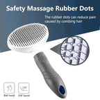 Self Cleaning Slicker Brush - Cat Brush Skin-Friendly Deshedding Grooming Massaging Tool for Long & Short Haired Pets, Cat Hair Brushes Easy Removes Undercoat for Dogs Cats Rabbits-UPGRADED, Gray
