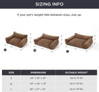 Bedsure ComfyFleece™ Cute Cat Couch for Pets - As Seen on TV on Good Day New York, Small Medium Dog Bed, Supportive Couch Bed for Small Dogs, 30 Inch, Camel Brown