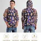 Artsadd Custom Face Unisex athletic Pockets Sweatshirt Loose Hoodie Custom Christmas Long Sleeve Sweatshirt Hooded Pullover