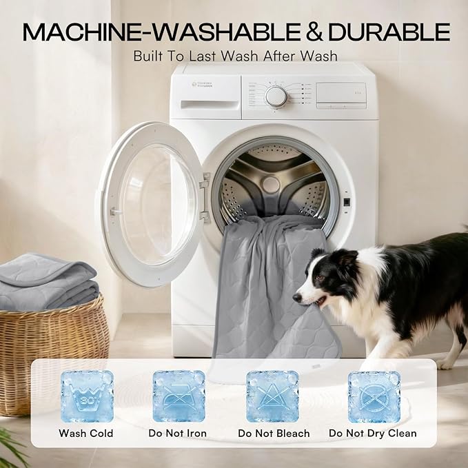 Luciphia Waterproof Cooling Blanket for Dogs Couch Cover Q-MAX>0.5, Leakproof Pet Mat Non-Slip for Cat Puppy Crate Bed Protector Outdoor Throw (Cloud Grey, 30x40 inches)