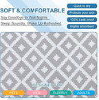 OUTCREATOR® Washable Bed Pads 34" x 56" (Pack of 2), Incontinence Mattress Protector, Anti-Slip Waterproof Underpads for Adults Kids Elderly Pets, Absorbency & Reusable Bedwetting Pads (Gray Geometry)