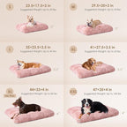 EHEYCIGA Fluffy Dog Bed, Plush Faux Fur Crate Pad, Calming Anti Anxiety Small Dog Bed, Washable Soft Warm Crate Mat with Non-Slip Bottom, Pink