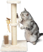 Best Pet Supplies Catify Cat Scratcher, Fun Interactive Scratchers, Posts, Poles, Claw Safe, Furniture Saver Indoor Play Support Natural Cat Behaviors Heavy Duty - Beige