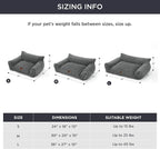 Bedsure ComfyFleece™ Cute Dog Couch for Medium Dogs - As Seen on TV on Good Day New York, Dog Couch Bed with Removable, Washable Cover, Supportive Pet Sofa, for Medium Large Dogs, 36inch, Warm Grey