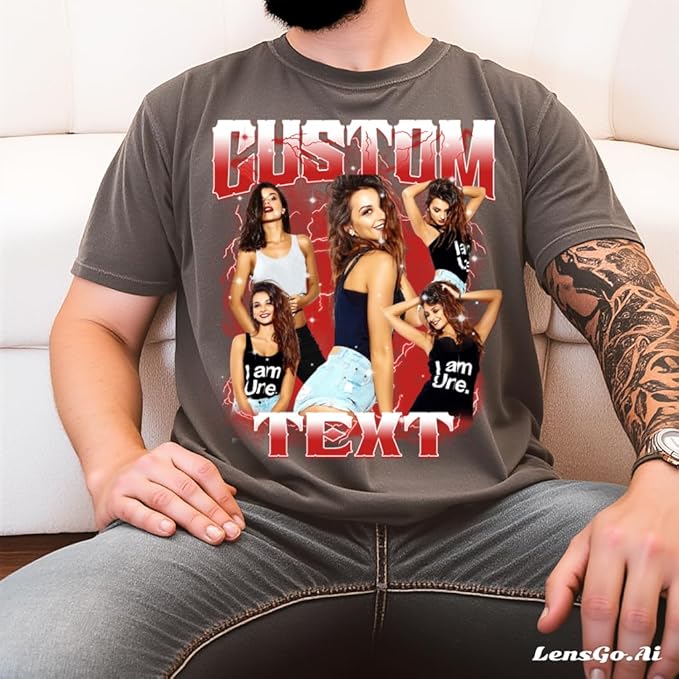 NAZENTI Custom Valentine Shirt Gifts for Boyfriend, Customized Bootleg Rap Tee