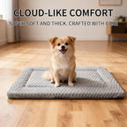 Dog Bed Mat - Dog Crate Pad - Reversible Mat for Pet Comfort - Soft Bed Crate Pads for All Seasons - Durable, Machine Washable Mat for Crates, Travel, and Home (Light Gray, 24" L*18" W*1.5" Th)