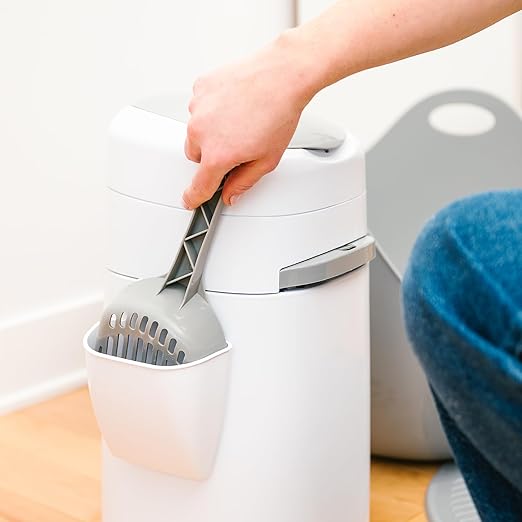 Litter Genie Style Pail Cat Litter Box Waste Disposal System for Odor Control Includes 1 Square Refill Bag