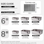 2 Pack Stainless Steel Cat Litter Box with High Sides - Metal Cat Pan, Large Indoor Litter Tray, Never Absorbs Odor, Pet Toilet Supplies Smooth Surface for Kitten, Kitty, Rabbit 19.7"x13.8"x8"