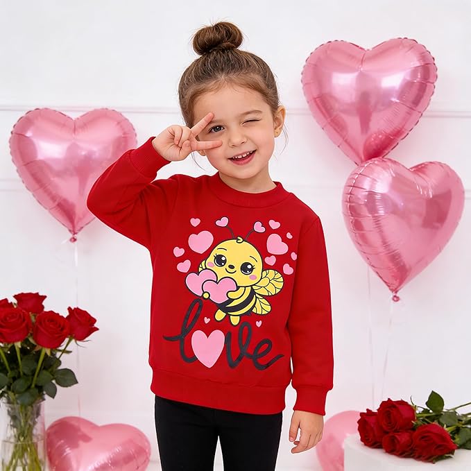 RETSUGO Toddler Baby Girls Sweatshirts Casual Pullover Crewneck Winter Long Sleeve Tops Shirts Clothes 3T-8T