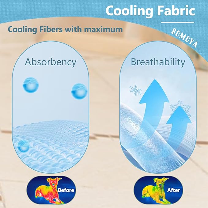 SOMOYA Dogs Cooling Mat Pet Cool Pads Blanket Sleeping Kennel Mat,Washable Ice Silk Sleep Mat Pad Breathable for Large Dogs Cats Medium