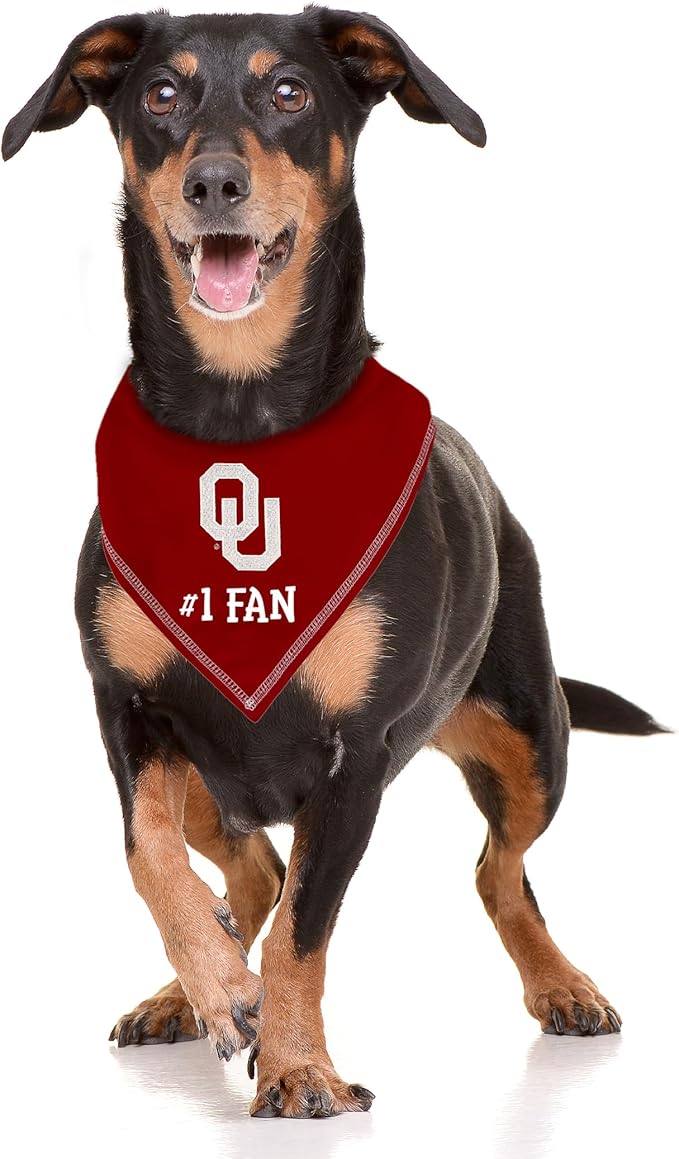 Pets First NCAA Oklahoma Sooners Personalized Tie Around Bandana for Dogs & Cats, Size Large/X-Large. Custom Dog Bandana Scarf Bib for Pet Cat Dog. The Ultimate Game-Day & Party Customizable Bandana