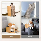 EHEYCIGA Cardboard Cat Scratcher House, 20-Inch Corrugated Cat Scratcher for Indoor Cats, Large Scratching Board Pad, Brown