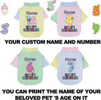 Custom Dog Birthday Shirt,Personalized Pet Apparel Print with Name Age Number,Pet Birthday Outfit,Lightweight Breathable Cotton Vest for Small Medium Large Dogs Cat (Dopamine Blue, Medium)