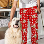 Artsadd Personalized Christmas Pajama Pants Socks for Men Custom Photo Pajama Bottoms for Men S-XXL