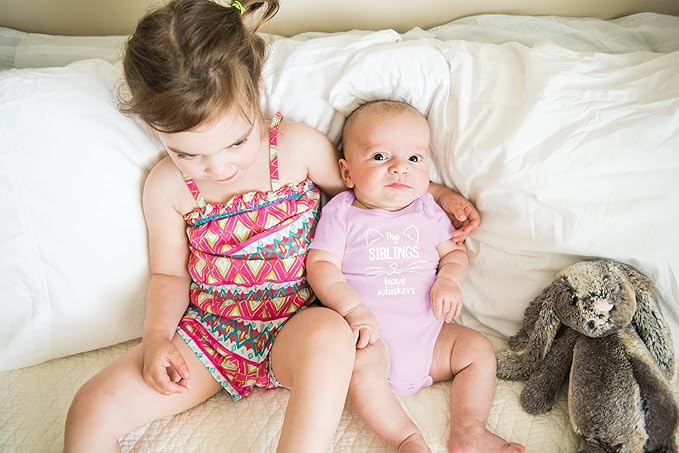 AW Fashions My Siblings Have Whiskers Baby Bodysuit Funny Cute Infant Outfit Romper Clothing Boys Girls