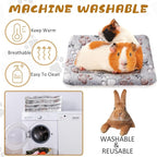 Tuanse 4 Pack Ultra Soft Dog Cat Bed Mat Small Animal Guinea Pig Bed with Cute Print Reversible Fleece Dog Crate Kennel Pad Cozy Washable Thickened Hamster Pet Beds Mat(13 x 10 Inches,Light Gray)