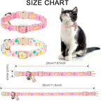 Cat Collar,2Pack Easter Day Cat Collars Cute Breakaway Kitty Collars,Spring Pink Easter Eggs Cat Collar with Bell, Cute Bunny Kitten Collars with Safety Buckle for Girl & Boy Cats