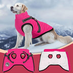 PETCARE Winter Dog Coat with Harness Built in Waterproof Dog Jackets Warm Pet Fleece Vest Windproof Snow Jacket Snowsuit Reflective Dogs Cold Weather Coats for Puppy Small Medium Large Dogs Cats
