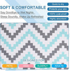 OUTCREATOR® Washable Bed Pads 34" x 56" (Pack of 2), Incontinence Mattress Protector, Anti-Slip Waterproof Underpads for Adults Kids Elderly Pets, Absorbency & Reusable Bedwetting Pads (Wave)
