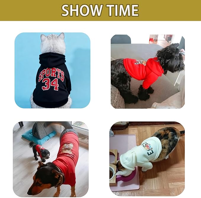 Custom Dog Hoodie, Personalized Sweatshirt with Photo Text Name Logo, Customized Hooded Sweater for Small Medium Large Dogs & Cats (Yellow, XXX-Large)