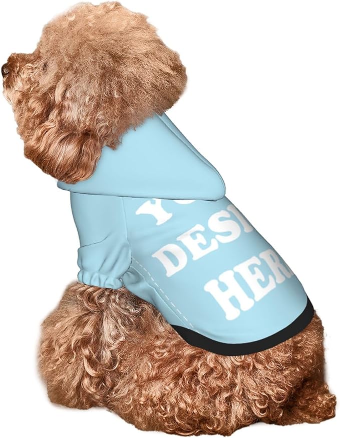 Personalized Dog Hoodie, Custom Dog Costumes for Small Dogs, Holiday Happy Dog Clothes Football Pet Shirt Sweater with Name Number for Girl/Boy Cats/Kitten, LightBlue, M